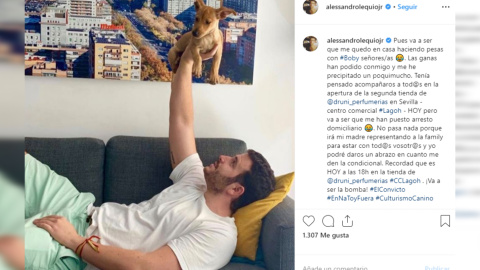 Álex Lequio no pierde el humor en su "arresto domiciliario" Álex Lequio no pierde el humor en su "arresto domiciliario"