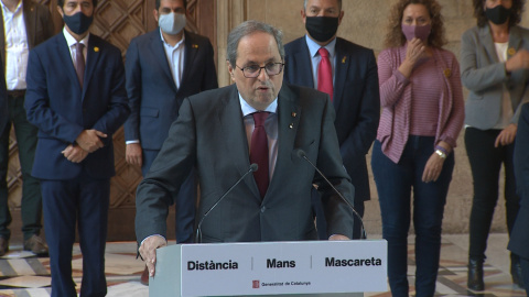 Quim Torra hace su última declaración como presidente de la Generalitat Quim Torra hace su última declaración como presidente de la Generalitat