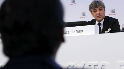 El presidente de Seat, Luca de Meo, durante la rueda de prensa que ha ofrecido para presentar los resultados anuales de la compañía. EFE/Susanna Sáez El presidente de Seat, Luca de Meo, durante la rueda de prensa que ha ofrecido para presentar los resultados anuales de la compañía. EFE/Susanna Sáez