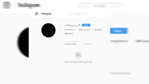 Miley Cyrus vacía su cuenta de Instagram Miley Cyrus vacía su cuenta de Instagram