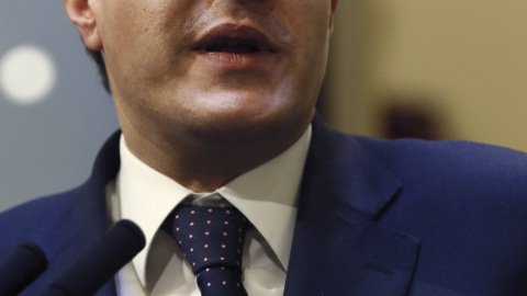 El secretario de Estado con las Cortes, José Luis Ayllón, durante la rueda de prensa que ha ofrecido tras reunirse con el presidente del Congreso, Patxi López. EFE/Fernando Alvarado