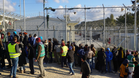 Imagen del cetro de registro de refugiados de Moria, en Lesbos, Grecia.- BDGM Imagen del cetro de registro de refugiados de Moria, en Lesbos, Grecia.- BDGM