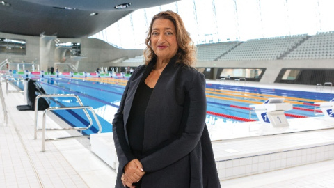 La arquitecta Zaha Hadid, en el interior del centro acuático de Londres 2012. La arquitecta Zaha Hadid, en el interior del centro acuático de Londres 2012.