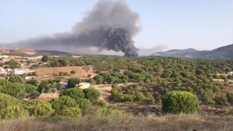 Continúan dos focos activos en el incendio de Nerva Continúan dos focos activos en el incendio de Nerva