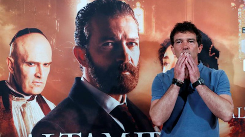 El actor Antonio Banderas durante la presentación de 'Altamira' una película que recrea el hallazgo que cambió para siempre la concepción del hombre prehistórico, las cuevas de Altamira, una casualidad que no lo fue tanto, ya que Marcelino 