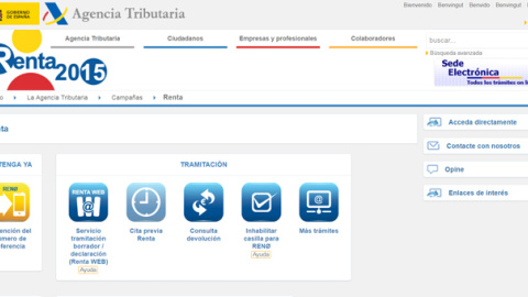 Página web de la Agencia Tributaria para tramitar la declaración del IRPF Página web de la Agencia Tributaria para tramitar la declaración del IRPF