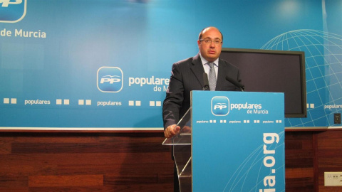 Pedro Antonio Sánchez, durante su dimisión como alcalde de Puerto Lumbreras. EUROPA PRESS.