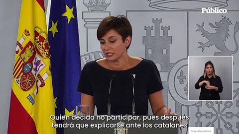 El Gobierno, sobre la próxima Mesa de Diálogo con la Generalitat: "Quien decida no participar tendrá que explicarse ante los catalanes" El Gobierno, sobre la próxima Mesa de Diálogo con la Generalitat: "Quien decida no participar tendrá que explicarse ante los catalanes"