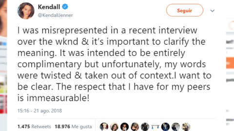 Kendall Jenner se disculpa en las redes sociales Kendall Jenner se disculpa en las redes sociales