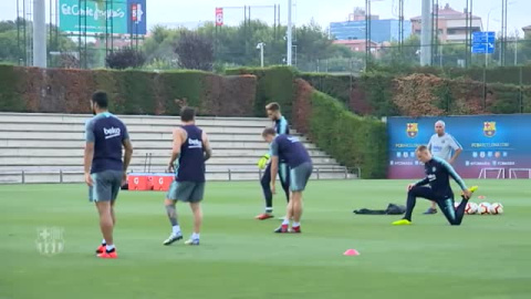 El Barça continúa preparando el partido contra el Huesca El Barça continúa preparando el partido contra el Huesca