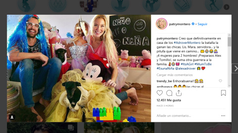 Patry Montero desvela el sexo de su bebé Patry Montero desvela el sexo de su bebé
