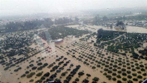 Imagen aérea de Málaga tras las fuertes lluvias del domingo / EFE Imagen aérea de Málaga tras las fuertes lluvias del domingo / EFE