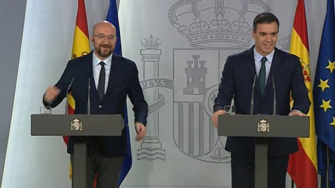 Rueda de prensa conjunta de Pedro Sánchez y Charles Michel Rueda de prensa conjunta de Pedro Sánchez y Charles Michel