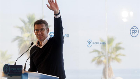 Feijóo, durante un acto del PP este sábado en Valencia. EFE/Kai Försterling Feijóo, durante un acto del PP este sábado en Valencia. EFE/Kai Försterling