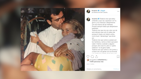 Kira Miró homenajea a su padre en redes sociales Kira Miró homenajea a su padre en redes sociales