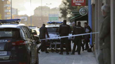 La Policía investiga el edifico donde fue asesinada una joven en Vigo este sábado. EFE La Policía investiga el edifico donde fue asesinada una joven en Vigo este sábado. EFE