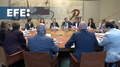 Primera reunión del Gobierno Aragonès tras el varapalo de ERC el 12M Primera reunión del Gobierno Aragonès tras el varapalo de ERC el 12M