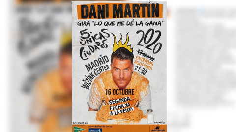 Dani Martín hace 'sold out' con su concierto del 17 de octubre Dani Martín hace 'sold out' con su concierto del 17 de octubre