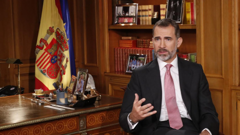 Felipe VI durante su discurso de Navidad. - CASA REAL Felipe VI durante su discurso de Navidad. - CASA REAL