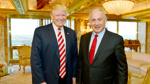 El presidente electo de EEUU, Donald Trump (i), junto al primer ministro israelí, Benjamín Netayhu, durante un encuentro en Nueva York en septiembre de 2016- REUTERS El presidente electo de EEUU, Donald Trump (i), junto al primer ministro israelí, Benjamín Netayhu, durante un encuentro en Nueva York en septiembre de 2016- REUTERS
