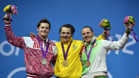 La kazaja Svetlana Podobedova, la rusa Natalya Zabolotnaya y la bielorrusa Irina Kulesha. Las tres se doparon en Londres 2012.