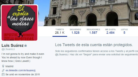 Perfil protegido de Twitter de Luis Suárez Jordana Perfil protegido de Twitter de Luis Suárez Jordana