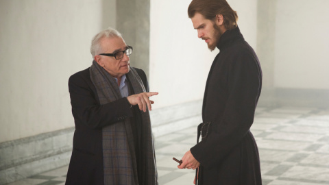Scorsese con Andrew Garfield, en el rodaje