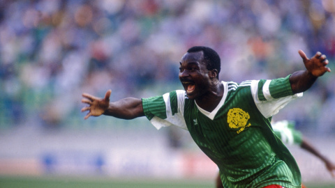 Roger Milla, celebrando un gol en el Mundial de Italia 90. /CORDON PRESS
