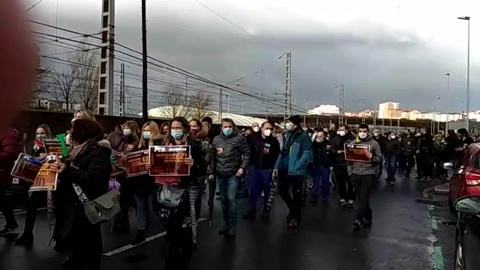 Trabajadores de ITP marchan contra los despidos en Barakaldo Trabajadores de ITP marchan contra los despidos en Barakaldo