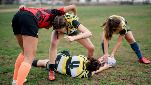 Las chicas del INEF Rubgy Lleida han recurrido al crowdfunding para costearse su deporte. /INEF RUGBY Las chicas del INEF Rubgy Lleida han recurrido al crowdfunding para costearse su deporte. /INEF RUGBY
