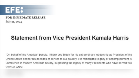 Kamala Harris agradece a Biden su apoyo y confirma que quiere ser candidata Kamala Harris agradece a Biden su apoyo y confirma que quiere ser candidata