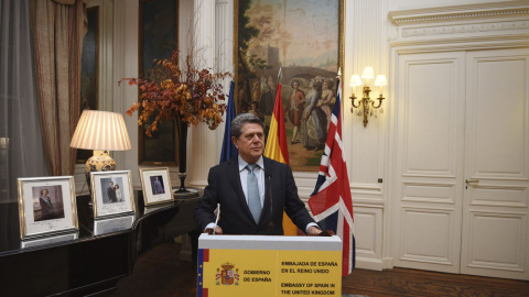 Federico Trillo, en el anuncio de su cese del cargo como embajador en Londres. EFE Federico Trillo, en el anuncio de su cese del cargo como embajador en Londres. EFE