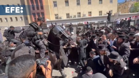 Protesta de judíos ultraortodoxos en Jerusalén contra el reclutamiento militar Protesta de judíos ultraortodoxos en Jerusalén contra el reclutamiento militar