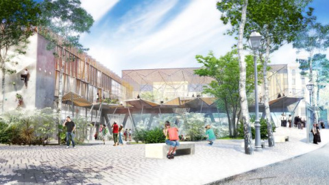 Otra maqueta del espacio abierto que se proyectará en la plaza de La Cebada. /AYUNTAMIENTO DE MADRID