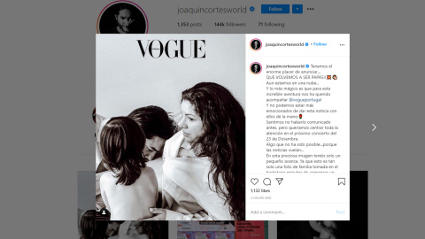 Joaquín Cortés espera su segundo hijo con Mónica Moreno Joaquín Cortés espera su segundo hijo con Mónica Moreno