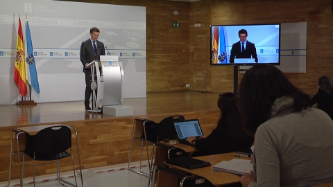 Feijóo en rueda de prensa Feijóo en rueda de prensa