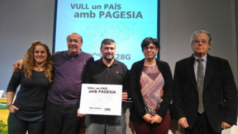 La presentació de la Marxa Pagesa ha comptat amb diversos representants sindicals. UNIÓ DE PAGESOS