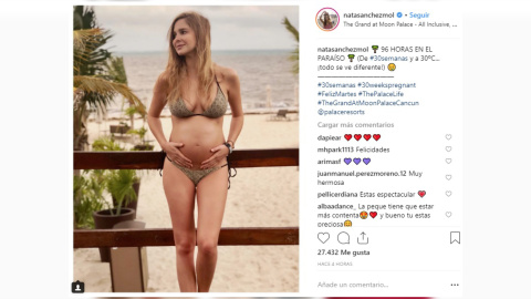 Natalia Sánchez presume de embarazo en bikini Natalia Sánchez presume de embarazo en bikini