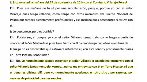 Inda declara sobre sus tratos con Villarejo. Inda declara sobre sus tratos con Villarejo.