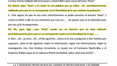 Fragmento de la declaración de Inda ante el juez en el caso Nicolás. Fragmento de la declaración de Inda ante el juez en el caso Nicolás.