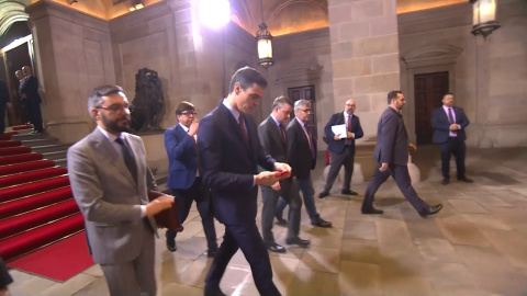 Pedro Sánchez termina su reunión con Quim Torra Pedro Sánchez termina su reunión con Quim Torra