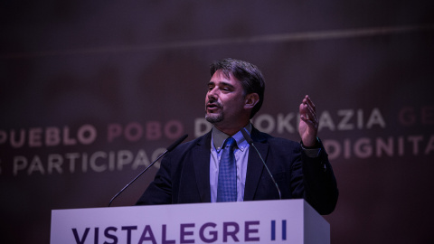 Juan Moreno Yagüe en Vistalegre II. JAIRO VARGAS Juan Moreno Yagüe en Vistalegre II. JAIRO VARGAS