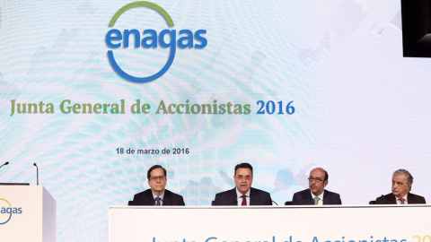 El presidente de Enagás, Antonio Llardéz, en la última junta de accionistas de la empresa. El presidente de Enagás, Antonio Llardéz, en la última junta de accionistas de la empresa.