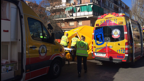 Una mujer muerta tras una explosión de gas que podría ser provocada.Emergencias Madrid Una mujer muerta tras una explosión de gas que podría ser provocada.Emergencias Madrid