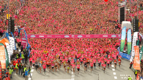La gran marea rosa en la Carrera de la Mujer. La gran marea rosa en la Carrera de la Mujer.