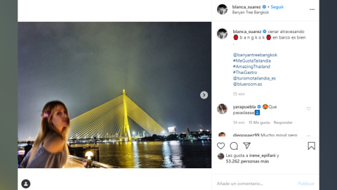 Blanca Suárez comparte su noche más especial en Bangkok Blanca Suárez comparte su noche más especial en Bangkok