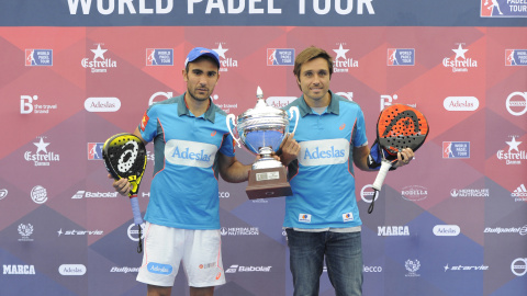 Fernando Belasteguín y Pablo Lima celebrando un triunfo.