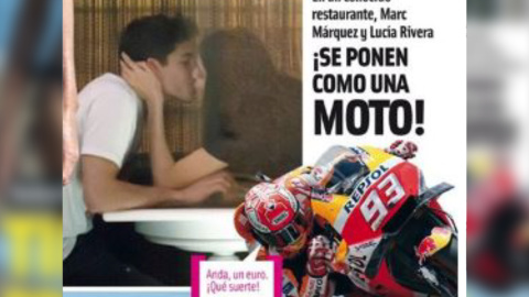 El apasionado beso de Lucía Rivera y Marc Márquez El apasionado beso de Lucía Rivera y Marc Márquez