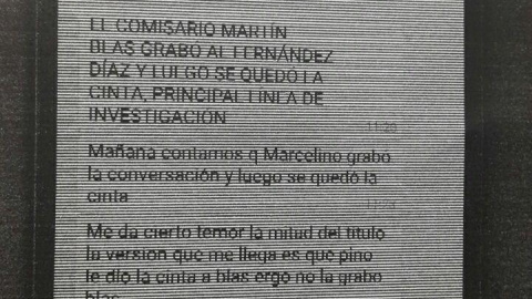 Captura entregada por Francisco Mercado al juzgado del caso del Pequeño Nicolás