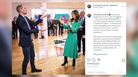 Los Duques de Cambridge se despiden de Irlanda haciendo malabares Los Duques de Cambridge se despiden de Irlanda haciendo malabares